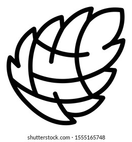 Coniferous pine cone icon. Outline coniferous pine cone vector icon for web design isolated on white background