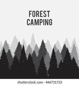 Coniferous pine forest vector illustration eps 10
