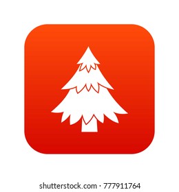 Coniferous tree icon digital red for any design isolated on white vector illustration
