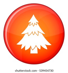 Coniferous tree icon in red circle isolated on white background vector illustration