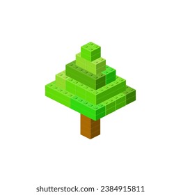 Árbol triangular conífero sobre fondo blanco. Vector