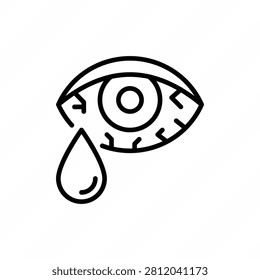Conjunctivitis, eye allergy thin line icon. Symptom of adenovirus. Healthcare and medical vector illustration.