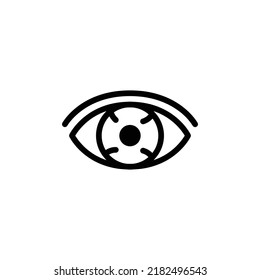 Conjunctivitis Icon. Line Art Style Design Isolated On White Background