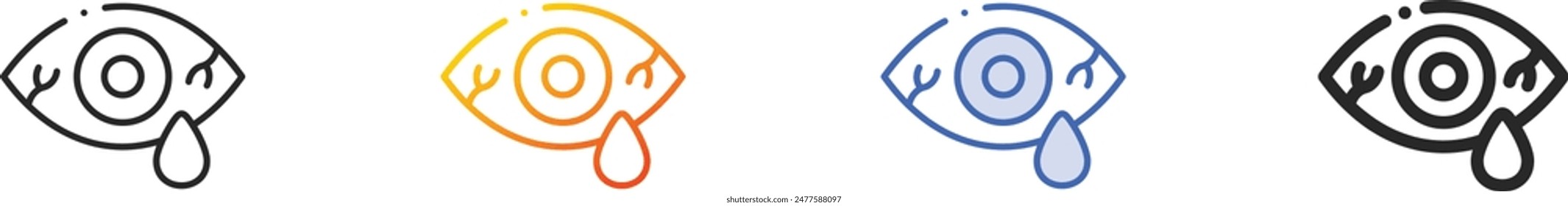 conjunctivitis icon.Thin Linear, Gradient, Blue Stroke and bold Style Design Isolated On White Background