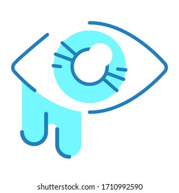 Conjunctivitis line color icon. Infectious diseases. Eye inflammation. Allergy symptoms. Sign for web page, mobile app, button, logo. Vector isolated button.