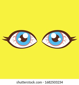 Conjuntivitis. Ojo rosa. Dolor. Ilustración vectorial. EPS 10