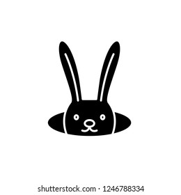 Conjure hare black icon, vector sign on isolated background. Conjure hare concept symbol, illustration 