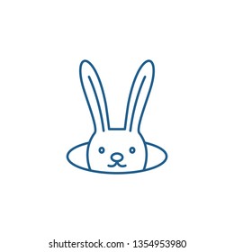 Conjure hare line icon concept. Conjure hare flat  vector symbol, sign, outline illustration.