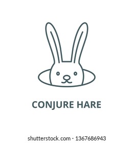 Conjure hare line icon, vector. Conjure hare outline sign, concept symbol, flat illustration