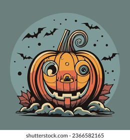 Conjure up a hauntingly captivating Halloween illustration, ideal for t-shirts, posters, and book covers, blending eerie elements with a hint of spectral intrigue