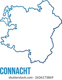 Connacht Irish province abstract shape map. 