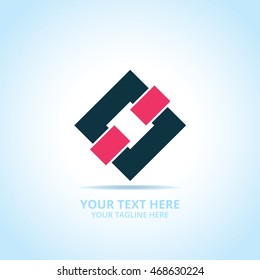 Connect abstract emblem, design concept, logo, logotype element for template.
