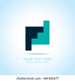 Conectar emblema abstracto, concepto de diseño, logotipo, elemento de logotipo para plantilla.