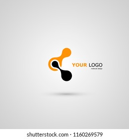 Connect abstract molecule vector icon.