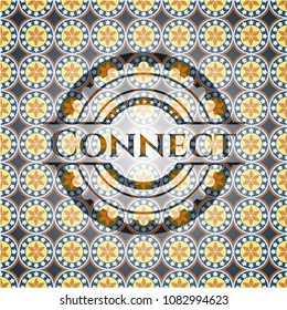  Connect arabesque style emblem. arabic decoration.