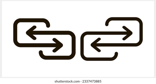 Verbinden Sie sich mit einem Pfeilsymbol einzeln. Stencil Technology Clip Art Vektorgrafik EPS10