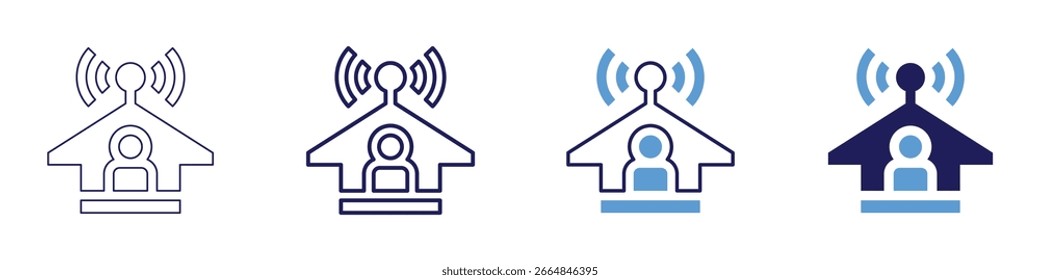 Connect automation icon in 4 different styles. Thin Line, Line, Bold Line, Duotone. Duotone style. Editable stroke.