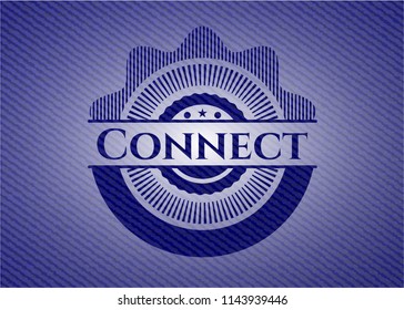 Connect badge with denim background