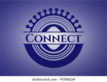 Connect badge with denim texture