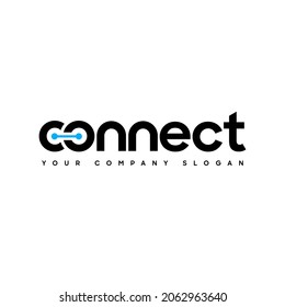 Connect Black and Blue Turquoise Lowercase Logo Design Template Elements. Connected linked c and o letters with dots. Modern Networking Logo Design Vector.