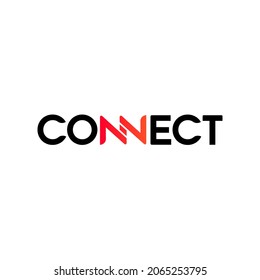 Connect Black and Red Orange Uppercase Logo Design Template Elements. Connected linked NN letters as a connection. Modern Networking Logo Design Vector.