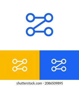 Connect blockchain logo design concept. Fintech logomark illustration. Can representing vpn, security, tech, hacker, shield, program, ai, system, blockchain, defence, code.