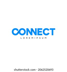 Connect Blue Logo Design Template Elements. Connected c and o letters. Modern Networking Logo Design.