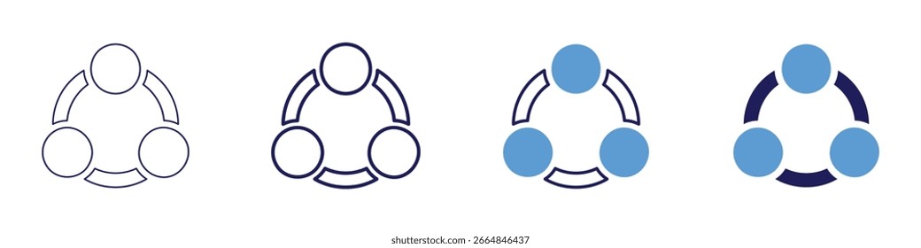 Connect branding icon in 4 different styles. Thin Line, Line, Bold Line, Duotone. Duotone style. Editable stroke.