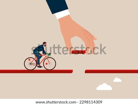 Similar – Image, Stock Photo Bicycle on a bridge framed by a skyscraper