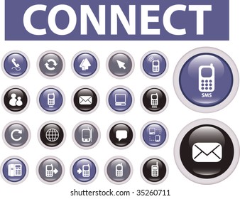 connect buttons. vector