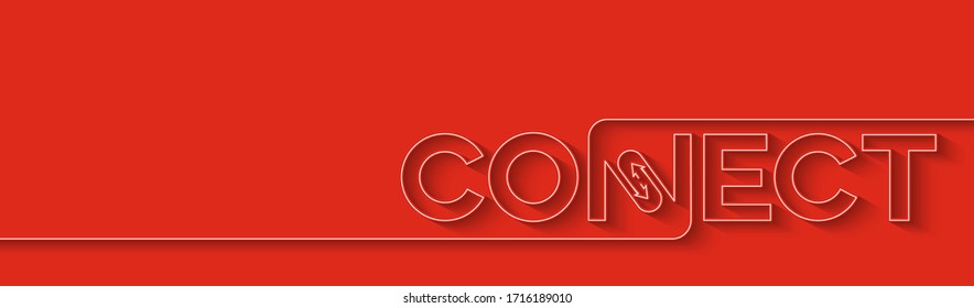 Connect Calligraphic line art Text  Banner Poster vector illustration Design.