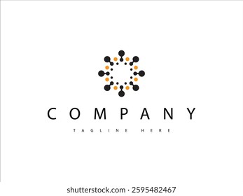 connect circle technology abstract modern logo design