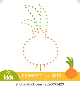 Connect the color dots, education game for children, Onion