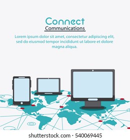 connect communications social network icon