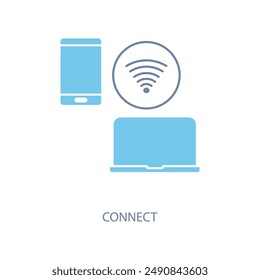 connect concept line icon. Simple element illustration.connect concept outline symbol design.