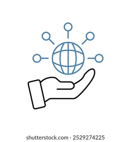 Icono de línea de concepto de conexión. Ilustración de elemento simple. conectar diseño de símbolo de contorno de concepto.