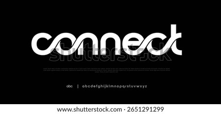 Connect Creative logo modern technology alphabet fonts. Abstract typography urban sport, techno, fashion, digital, future creative logo font. vector illustration
