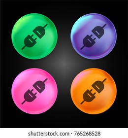 Connect crystal ball design icon in green - blue - pink and orange.