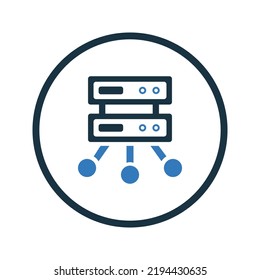 Connect, database, sharing icon. Simple editable vector graphics.