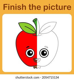 Connect the dot and complete the picture. Simple coloring. Children drawing game