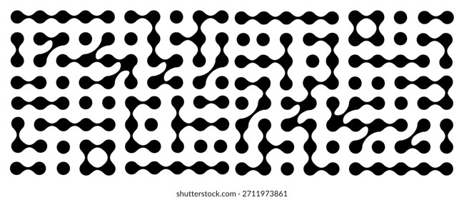 Conecte o padrão geométrico de pontos. Conexões metabólicas neurais bg, papel de parede abstrata ciência, fluido orgânico forma fundo, tecnologia redonda design. Ícone de ponto padrão de vetor