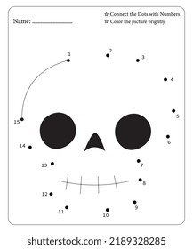 Verbinden Sie die Dot-zu-Dot-Hallloween-Seiten für Kinder. Dot To Dots für Kinder. Halloween-Farbseiten