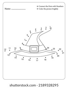 Connect Dot To Dot Hallloween Coloring Pages For Kids. Dot To Dots for Kids. Halloween Coloring Pages