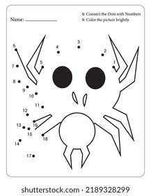 Connect Dot To Dot Hallloween Coloring Pages For Kids. Dot To Dots for Kids. Halloween Coloring Pages