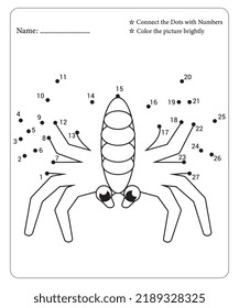 Connect Dot To Dot Hallloween Coloring Pages For Kids. Dot To Dots for Kids. Halloween Coloring Pages