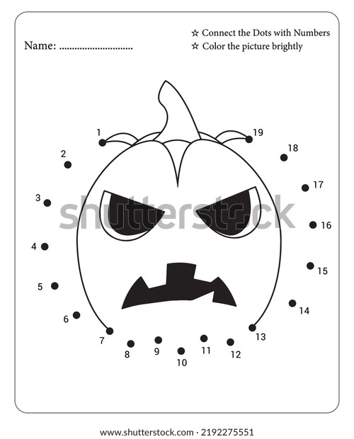 Connect Dot Dot Hallloween Coloring Pages Stock Vector (Royalty Free ...