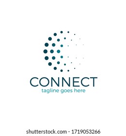 Connect Dot Sphere Logo Letter C