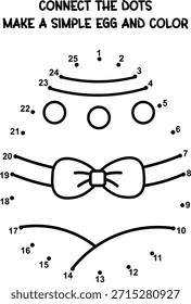 Conecta la actividad de puntos para que los niños dibujen y coloreen a un lindo personaje de conejito