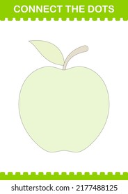 Connect The Dots Apple. Worksheet For Kids