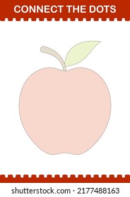 Connect The Dots Apple. Worksheet For Kids